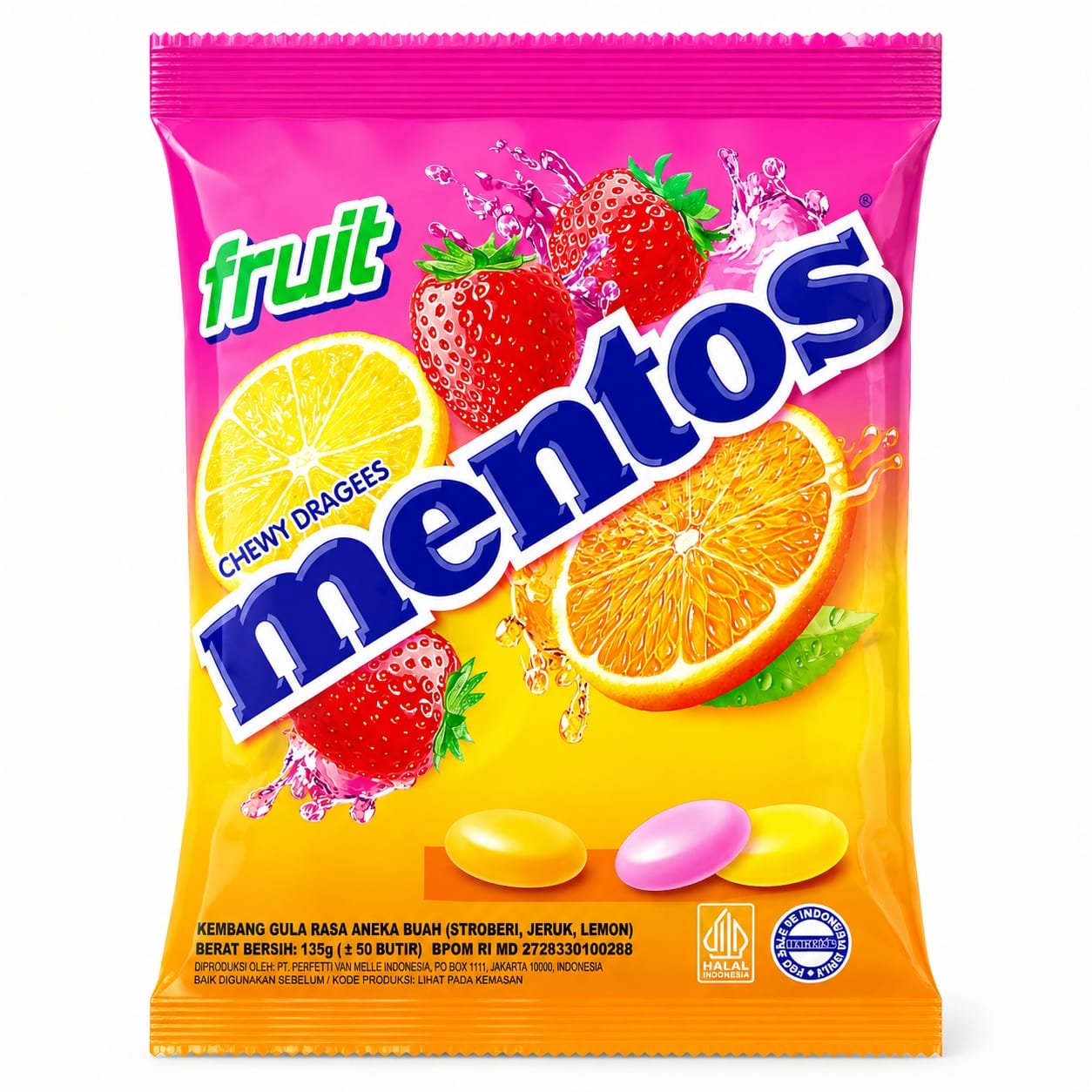 Mentos Fruit Chewy Candy Bag 135g