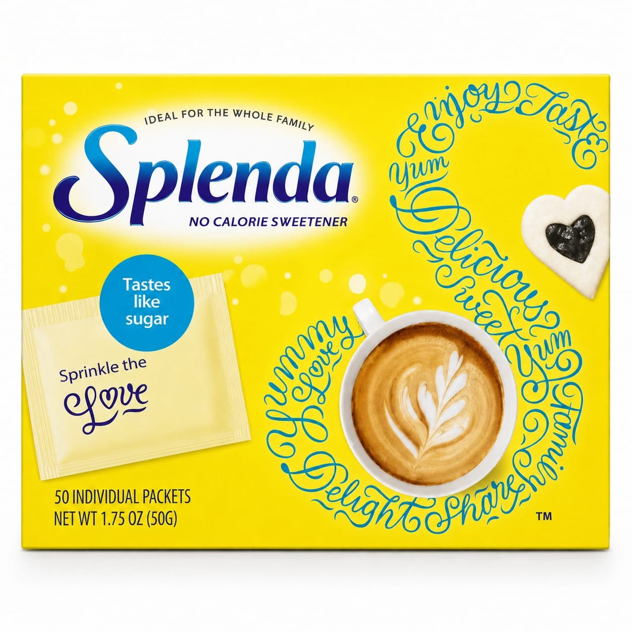 Splenda No Calorie Sweetener - 50 Packets 50g